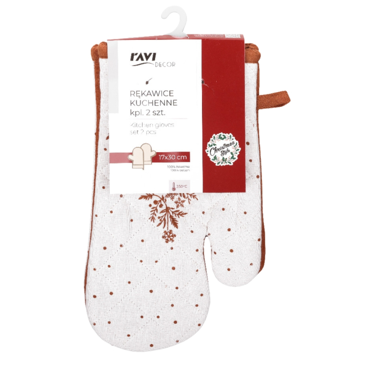 Rękawice kuchenne kpl.2szt Christmas Style wzór 2 RAVI